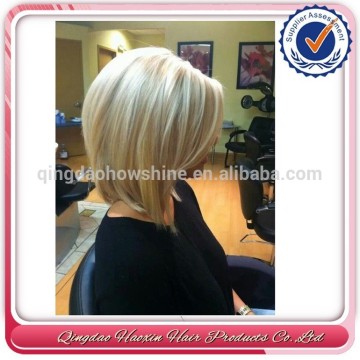 Cheap 27/613 mix blonde short wigs bob wigs with bangs