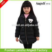 Child girls quilted jacket black down jacket for winter wholesale new design children winter jacket