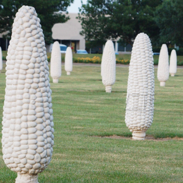 Garden outdoor decoration white resin fiberglass corn statue