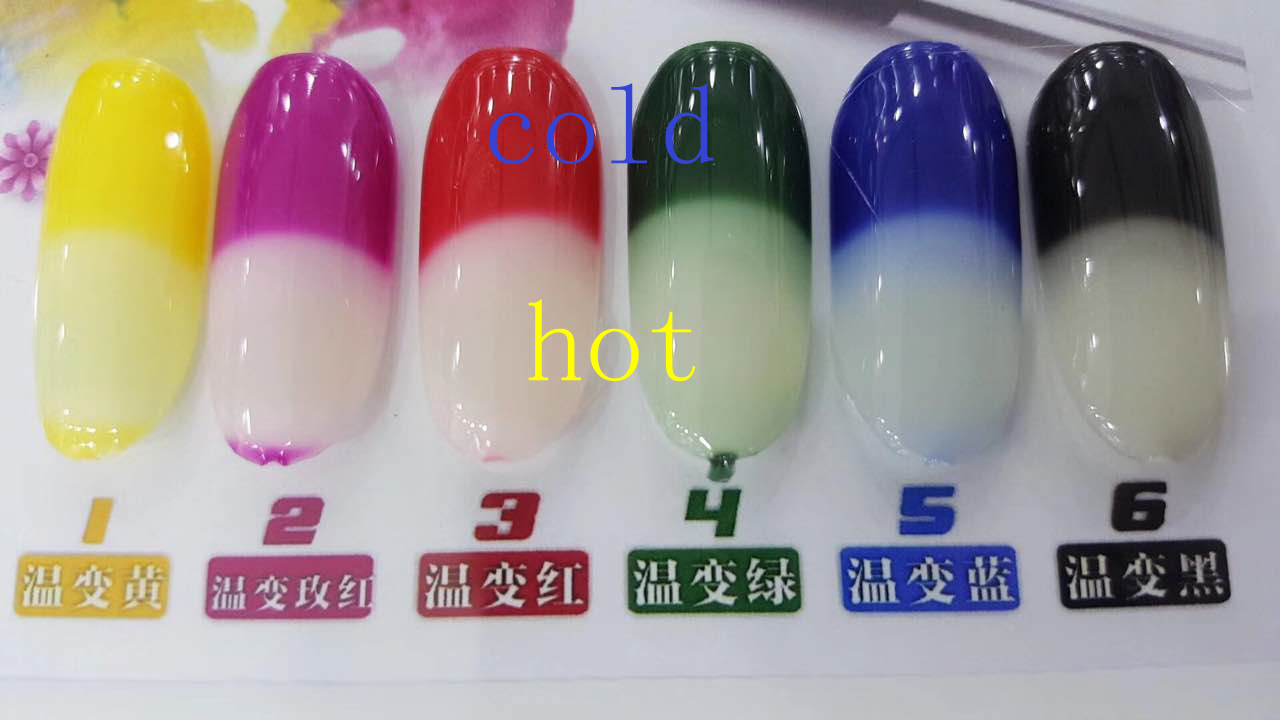 Hot achromatic  thermochromic  color changed with temperature nail polish for cosmetics,nail art, decorations etc