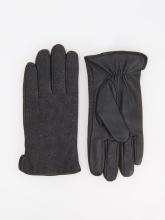 Grid fabric high fashion brand genuine leather glove