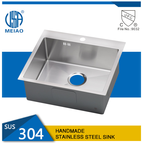 Kwalità tajba magħmula bl-idejn topmount sink tal-kċina tal-istainless steel