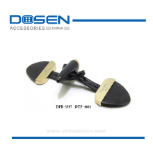 Black Gold Ox Horn Leather Coat Button Resin Toggle Button Metal Leather Tab Closures for Duffle Coat Faux Leather Hoodies Bag