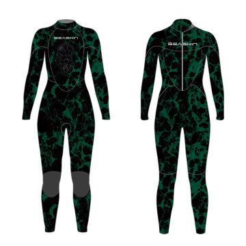 Vùng biển 4/3 mm trở lại Zip Camo Custom Spearfishing Wetsuit