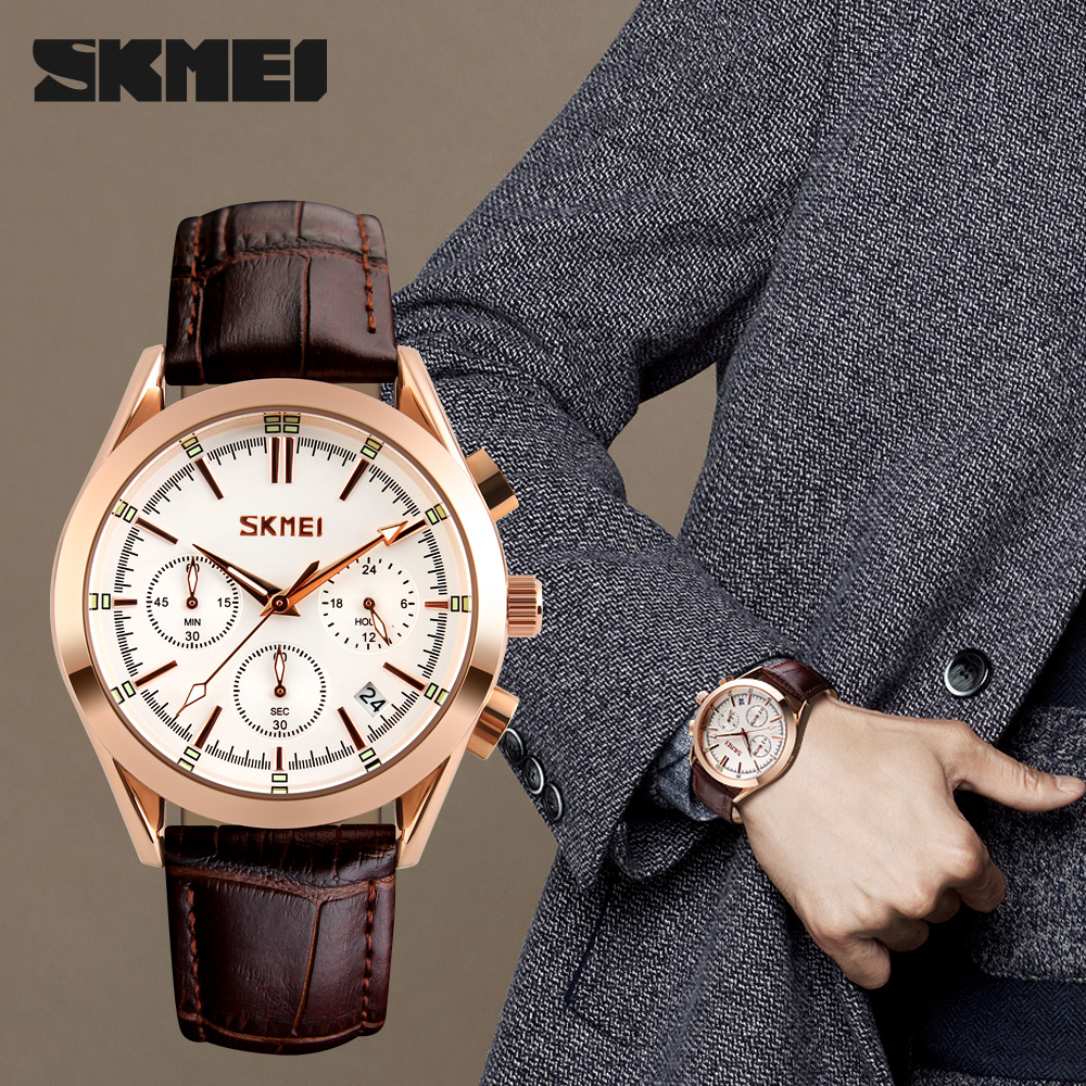 SKMEI Hot sales day date quartz watches men chronograph