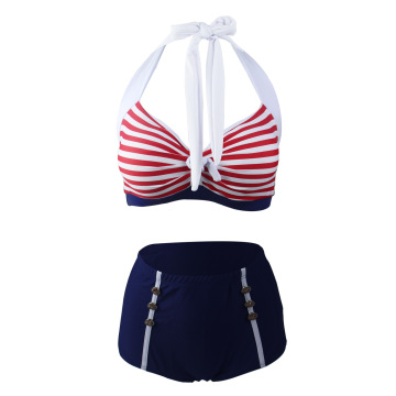 High quality bikini designers bathing suits stripe 2-piece set of bathing suits for women