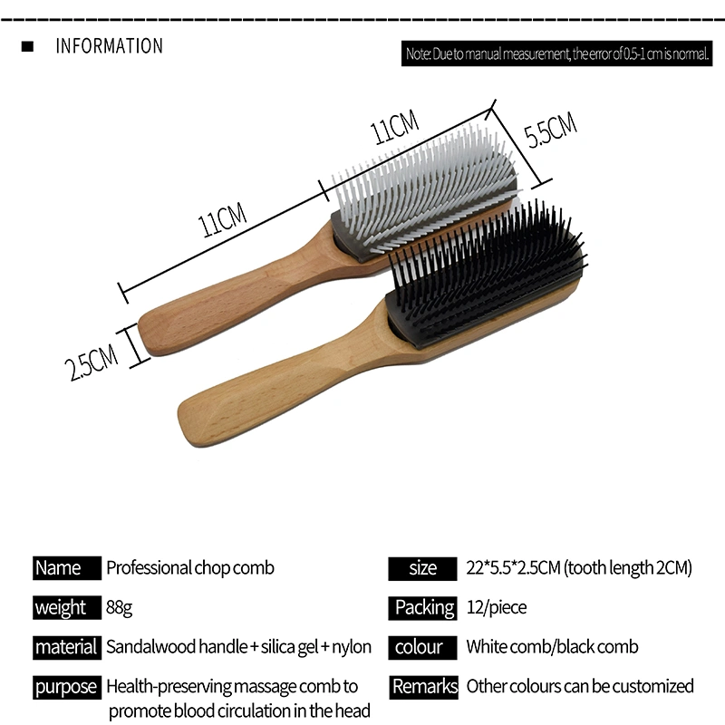 Natural Bamboo Wooden Paddle Hair Brush Hair Comb Eco Friendly