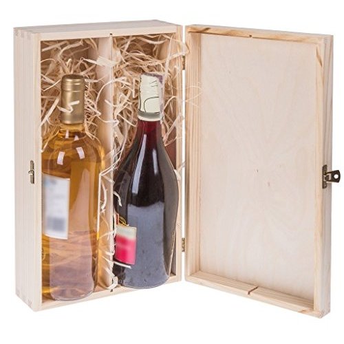 4 Bottle Pine Wood Vintage Antique Wine Box