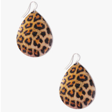 Cool women leopard's skin styled drop earrings PU-making earring