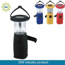 6 LED Portable Hand Crank Torch Light 3W Solar Camping Lantern