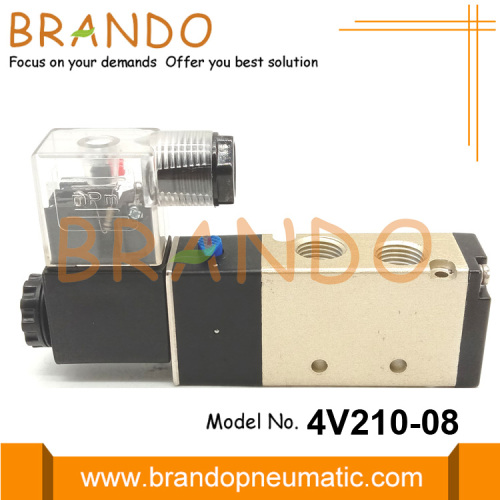 4V210-08 Solenoïde pneumatische klep 5/2 12VDC 120VAC 240VAC