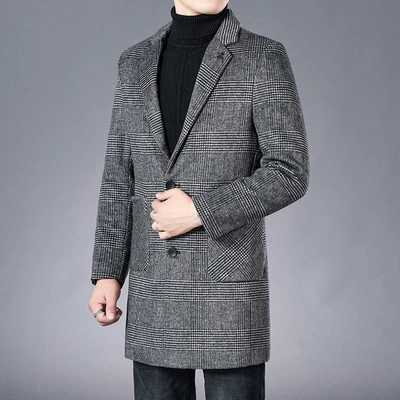 Winter New Woolen Coat Men's MID-Length Business Jacket