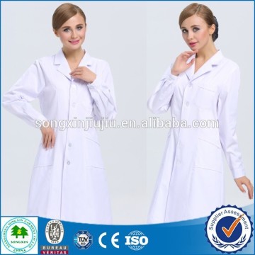 High quality acid resistant lab coat uniform, white lab coat