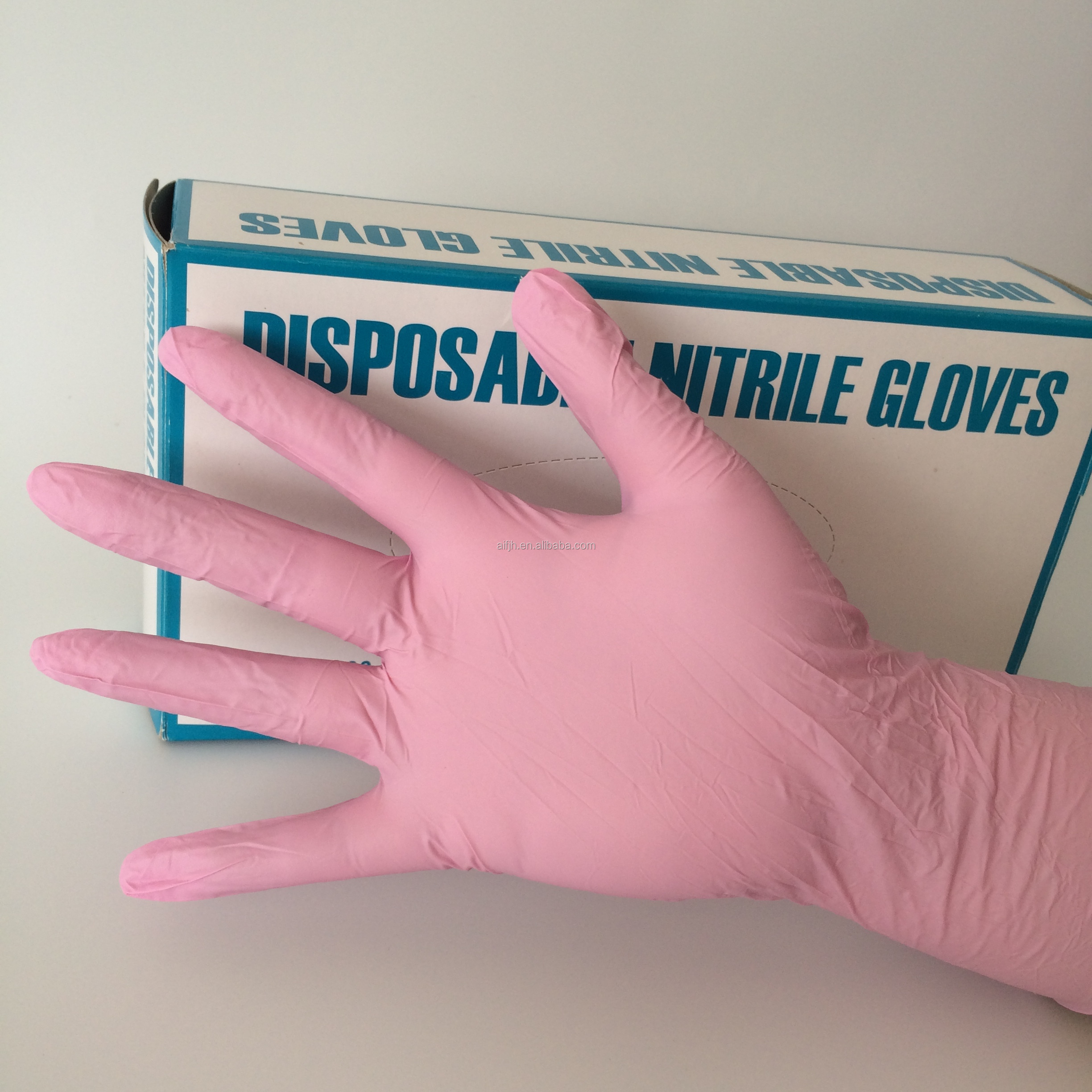 Nitrylowe winylowe tatuaż urody Użyj pojedynczej warstwy różowe nie-medyczne rękawiczki różowe rękawiczki nitrylowe