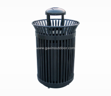 Polyester powder coated flat bar 120 liter garbage bin metal bin garbage