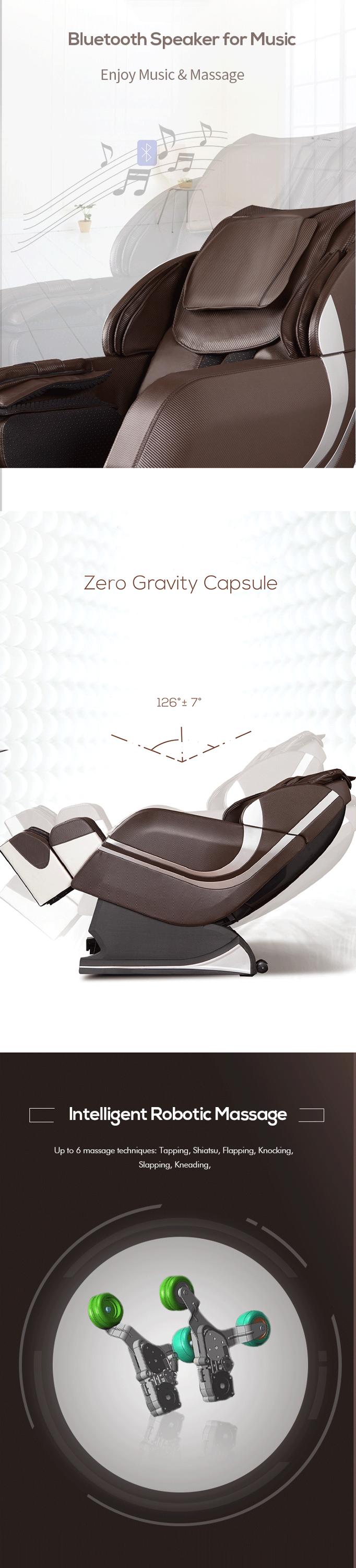 China Shanghai HENGDE factory 2021 New Model SL-Track Zero Gravity Home Use Music Massage Chair