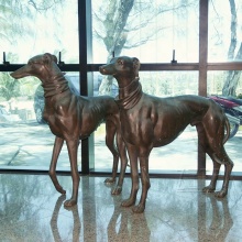 Garden decorative life size animal sculpture bronze greyhound dog statue