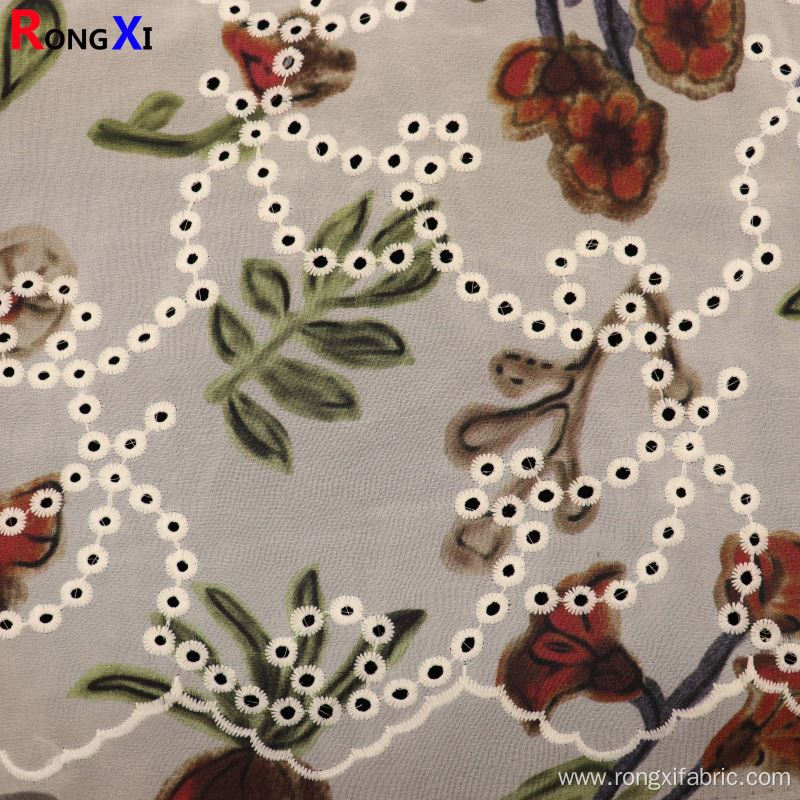 New Embroidered Chiffon Fabric With High Quality