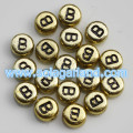 Fashional Gemengde &amp; Individuele 4x7 MM Acryl Gouden Munt Kralen Ronde Platte Alfabet Letter Kralen