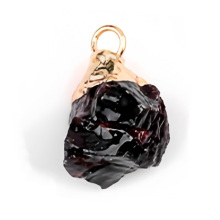 Garnet Irregular Raw Stone Gilded Pendant For Making Jewlery