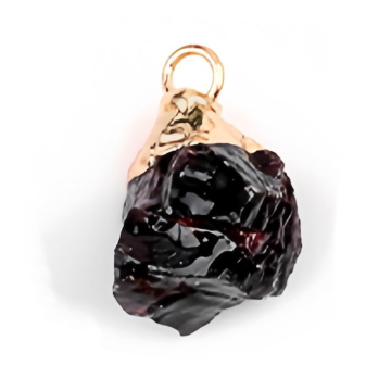 Garnet Irregular Raw Stone Gilded Pendant For Making Jewlery