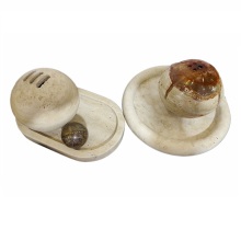 Beige Travertine Mubkhar Incense Holder