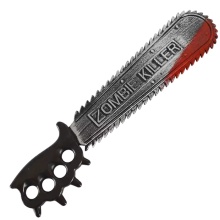 Halloween Weapons and Accessories: Bloody Chainsaw, Plastic Swords, Butcher Cleavers & Sickles