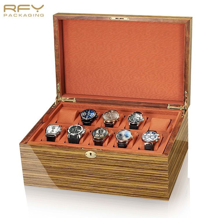 Luxury Watch Display Wood Packaging Custom Single 10 30 Slots Watch Jewelry Wooden Box