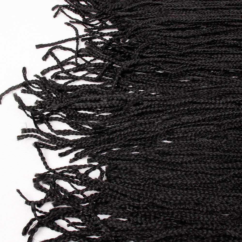 Wholesale Straight Zizi Box Crochet Hair Long And Thin Box Braiding Hair Solid Color Synthetic Fiber Black Gray Brown Purple