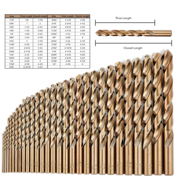 Professional 29pcs Twist Butad Bit Bit 5% Cobalt HSS M35 Broca de taladro de vástago recto completamente molido para acero inoxidable