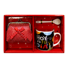 Spanish Language Mug with Gift Bag and Spoon - Birthday Gift Set