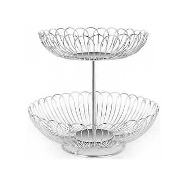 Creative 2-Tier Fruit Bowl Metal Wire Fruit Basket