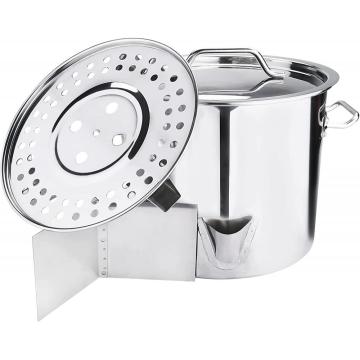 Pote de vapor de tamale inoxidable con tapa 52QT