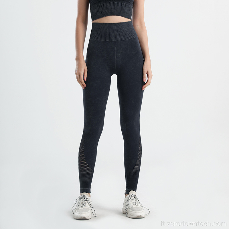 leggings attillati nudi sportivi a vita alta