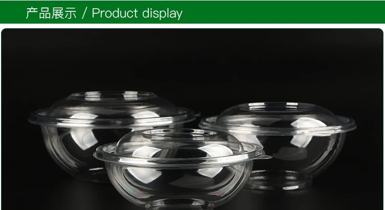 Pet Clear Plastic Compartment Take Away Salad Food Container Tray 14