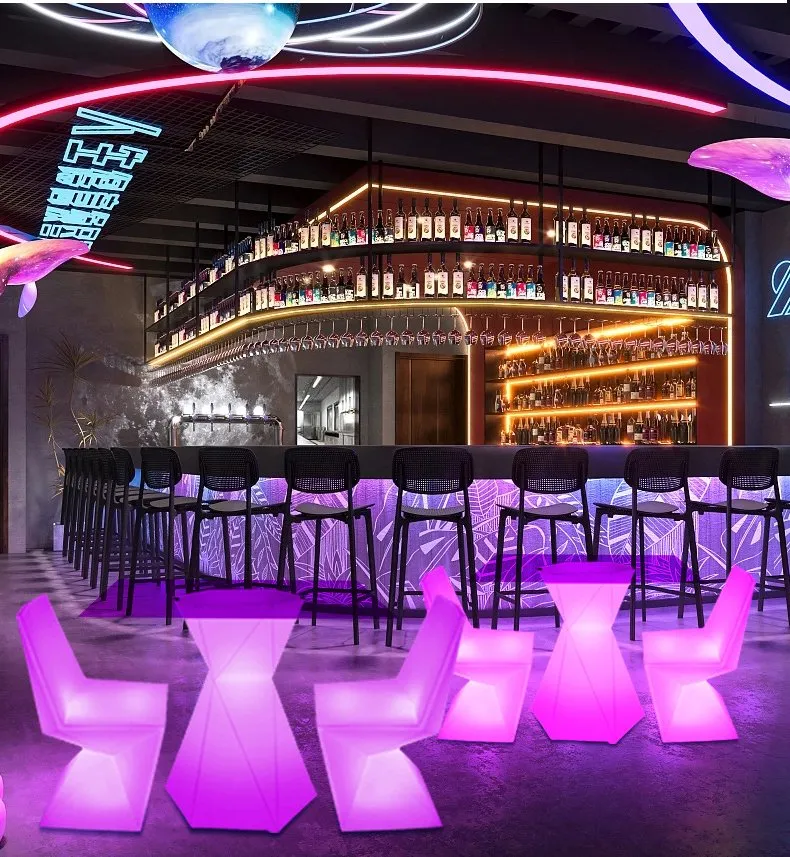 Elegant Luminous LED Outdoor Dining Set for Cozy Balconies