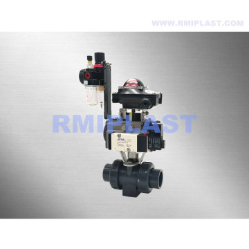 PVC Pneumatic Ball Valve مزدوج التمثيل PN10