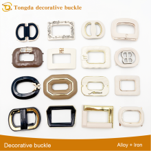 Zinc Alloy Spray Painted Double Shoe Buckle Decorative