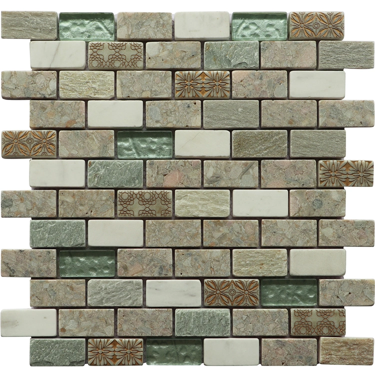 23X48 Resin Mixed Glass Stone Mosaic Supplies for Outdoor Decorative