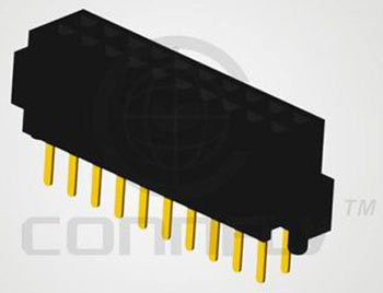 1.27mm pitch dip solder type female header with polarizing and local peg