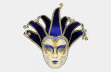 Glitter Colorful Jester Masquerade Mask / Venetian Face Masks , Hand-made