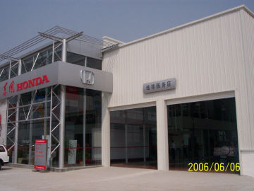 Iso9001 Steel Structure Automobile Showrooms With Rockwool Panel