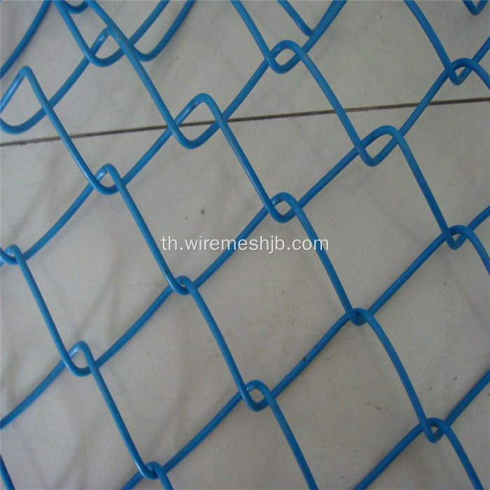 สีขาว Coulor ไวนิล Coated Chain Link รั้วผ้า