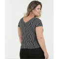 Tryckta Stripe Plus Size toppar och blus