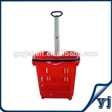 New style shopping basket on wheels/shopping baskets with handles/rolling shopping basket
