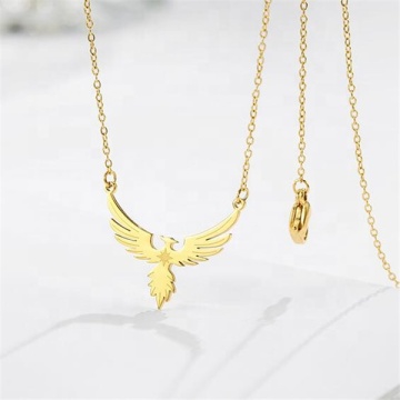 Iywu Aceon Stainless Steel Holy Animal Gold European Phoenix Bird Pendant