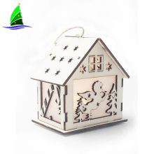 wooden Led Light Glowing House Villa Xmas Decorations