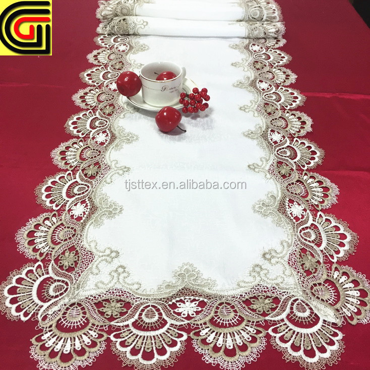 embroidered lace table runner