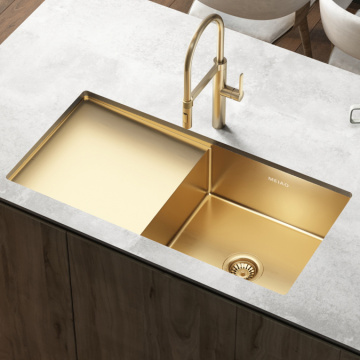 Sink tal-kċina tal-kċina tal-istainless steel skutella magħmula bl-idejn