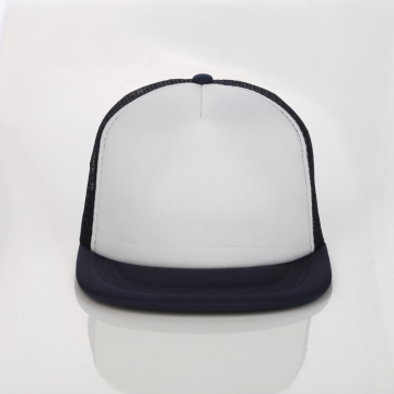 Custom flat navy mesh trucker hat